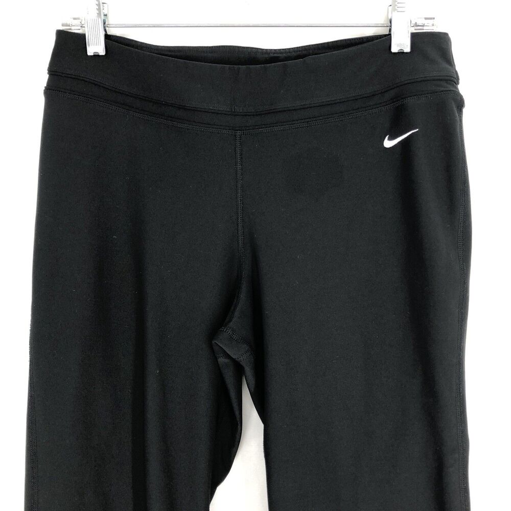 Nike Fit Dry Yoga Training Capris Black Gym Running Pants 339512-010 Medium